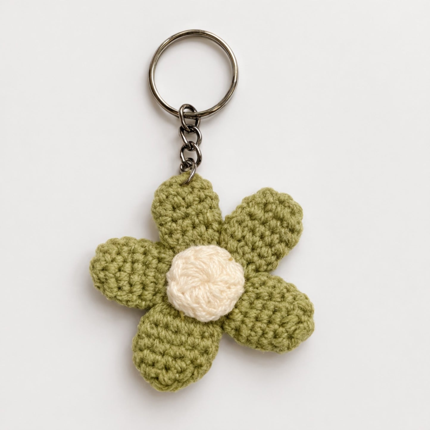 Sthula's Handmade Green Flower Keychain