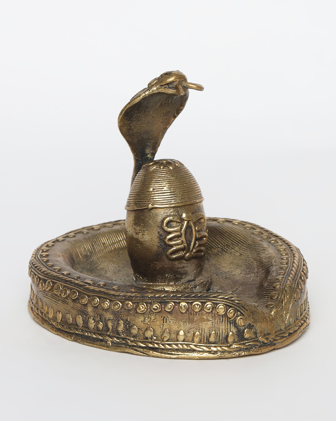 Sthula's Handcrafted Dokra Metal Shivling Showpiece