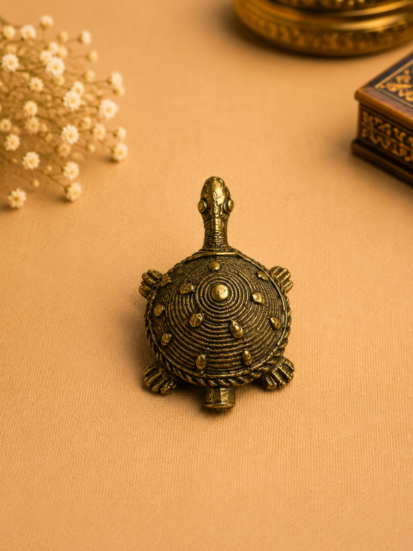 Sthula's Handmade Antique Brass Turtle Figurine