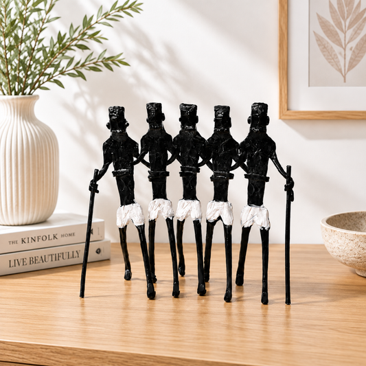 Sthula's Handmade Black and White Metal Group Figurine