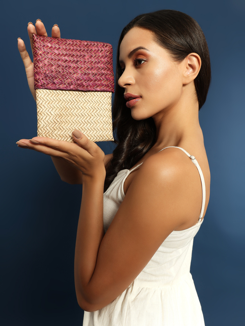 Sthula's Handcrafted  Natural Fiber Clutch Bag