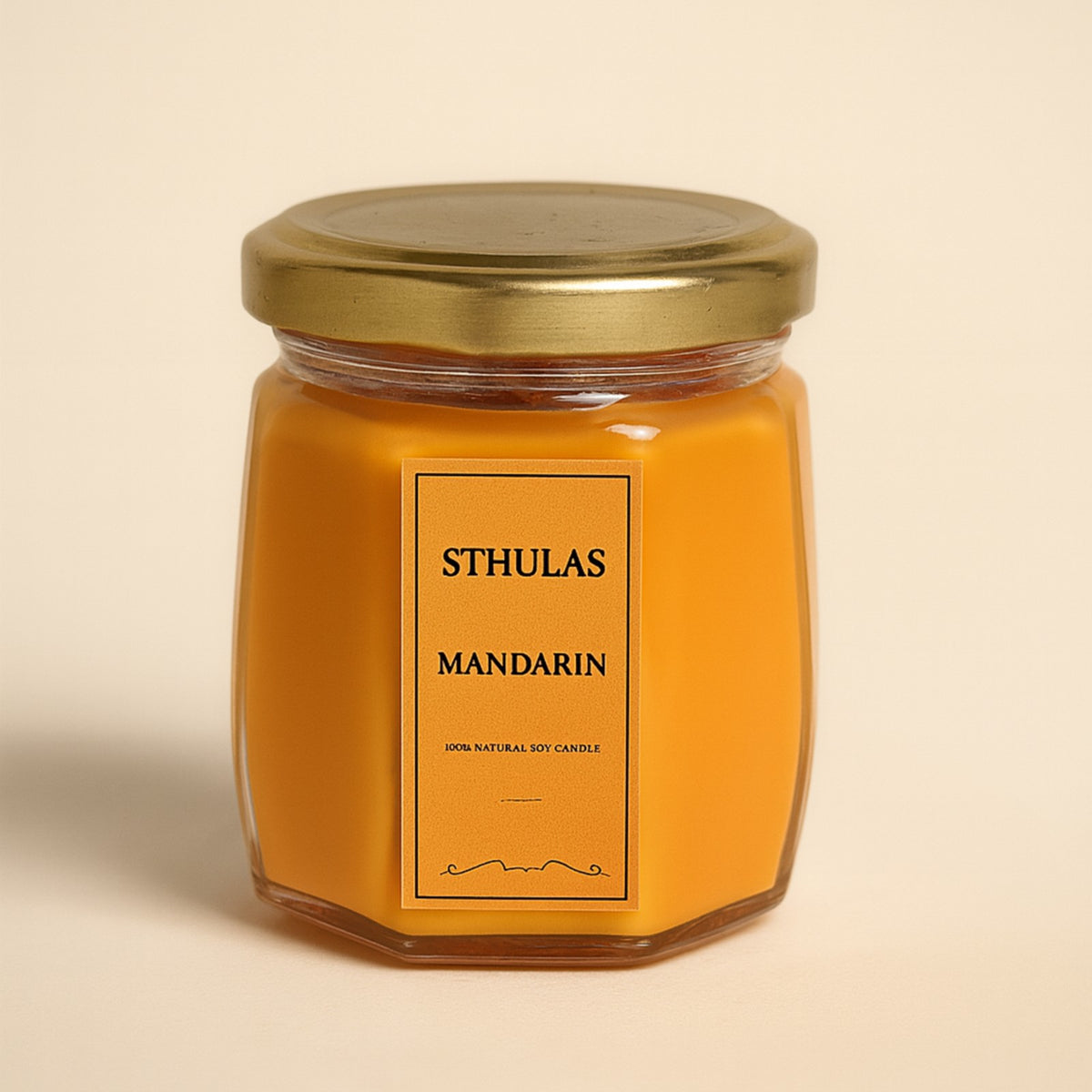 Sthula's Mandarin Scented Candle – Orange Glass Jar