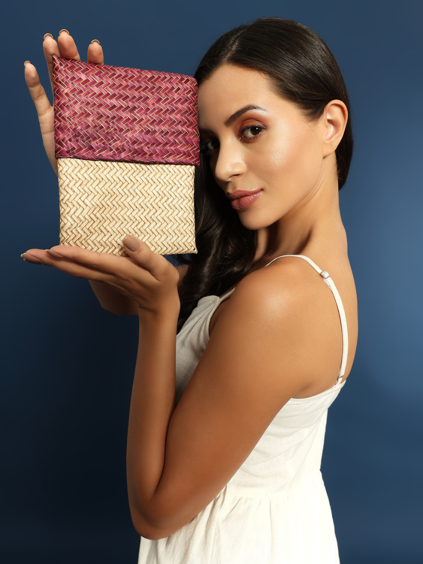 Sthula's Handcrafted  Natural Fiber Clutch Bag