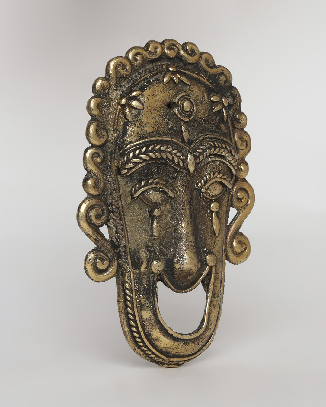 Sthula's Handmade Dokra Metal Tribal Face Wall Decor