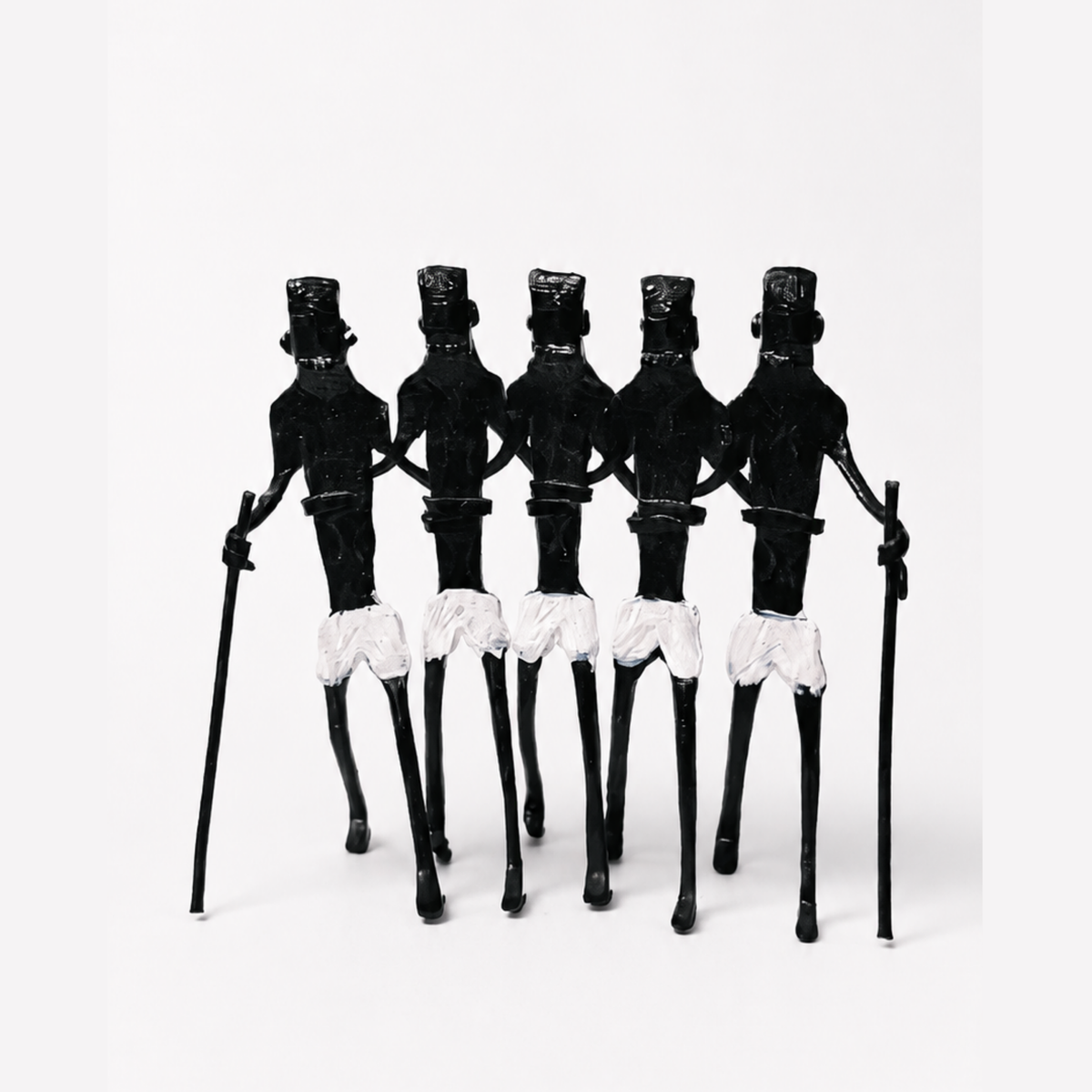 Sthula's Handmade Black and White Metal Group Figurine