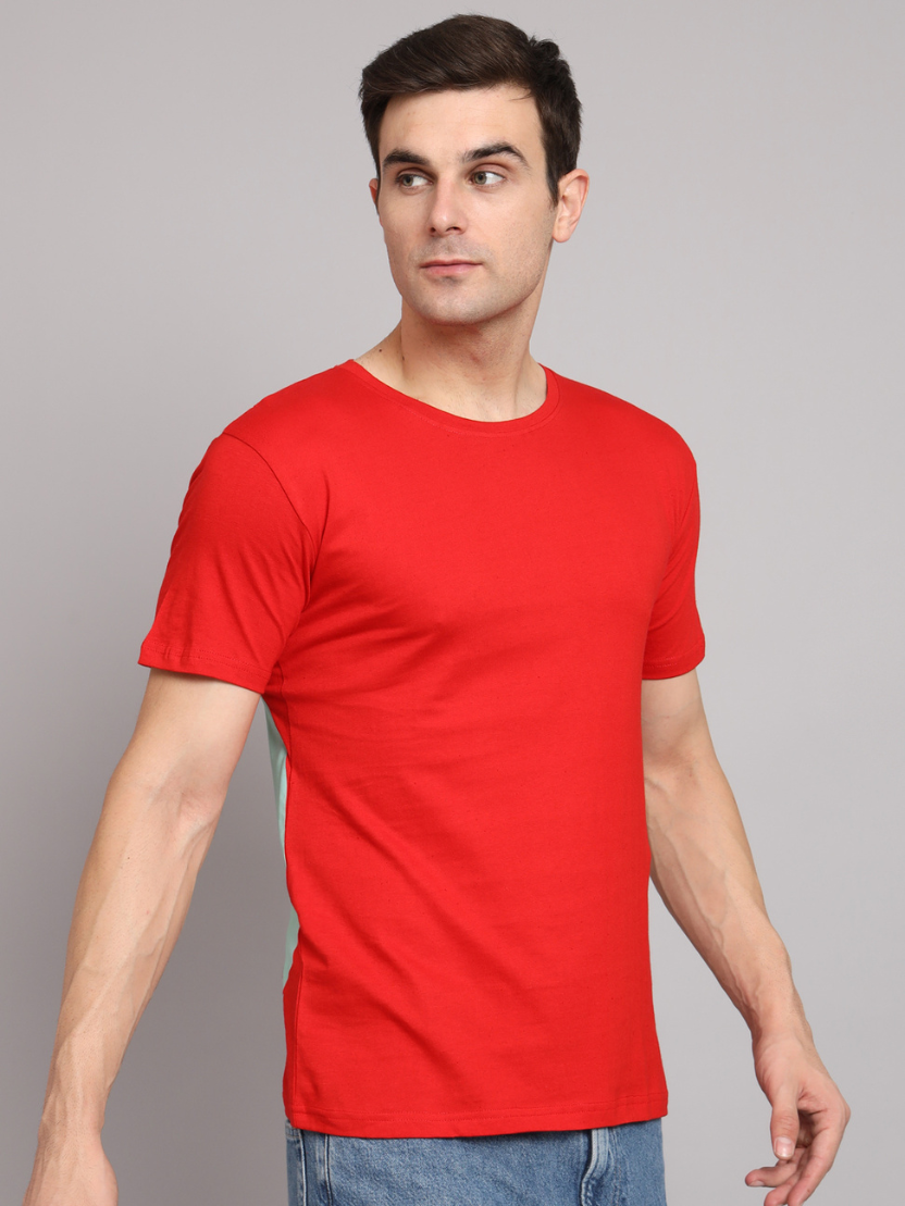 Sthula's Men Red Cotton T-Shirt