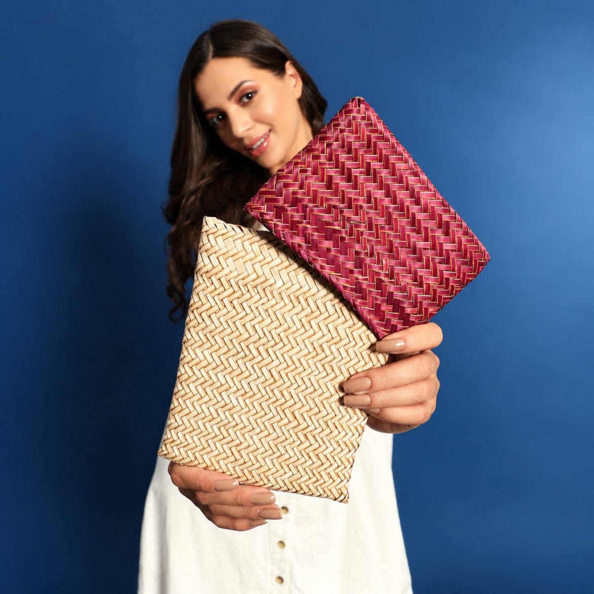 Sthula's Handwoven Jute Clutch Bag – Stylish Woven Handbag for Women