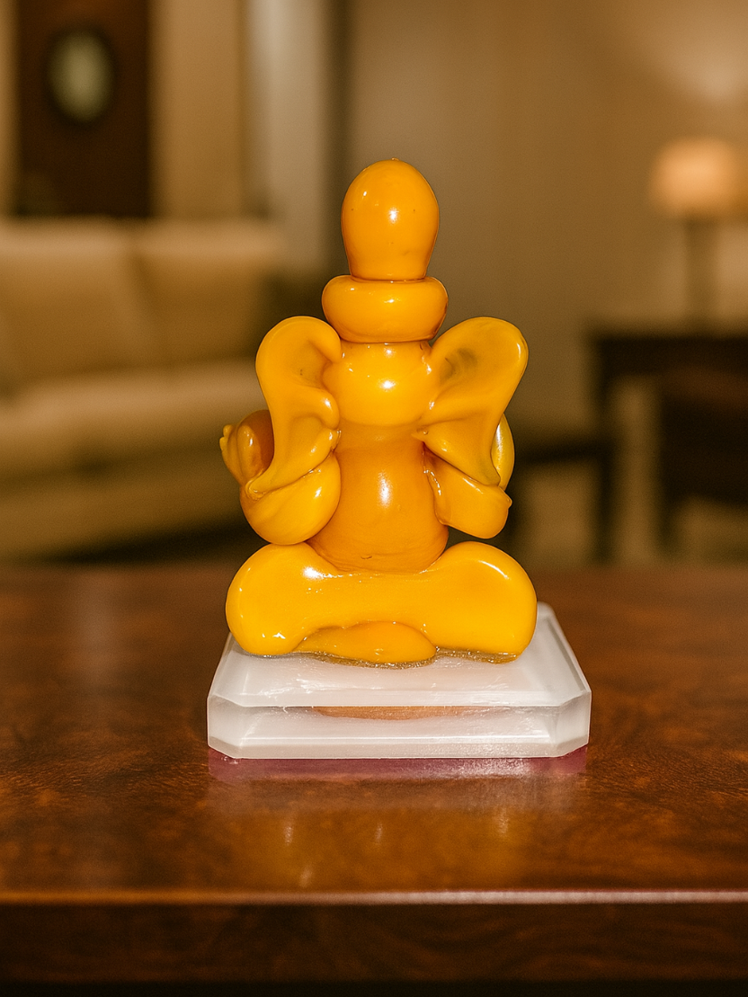 Sthula's Handcrafted Yellow Lord Ganesha Idol Showpiece
