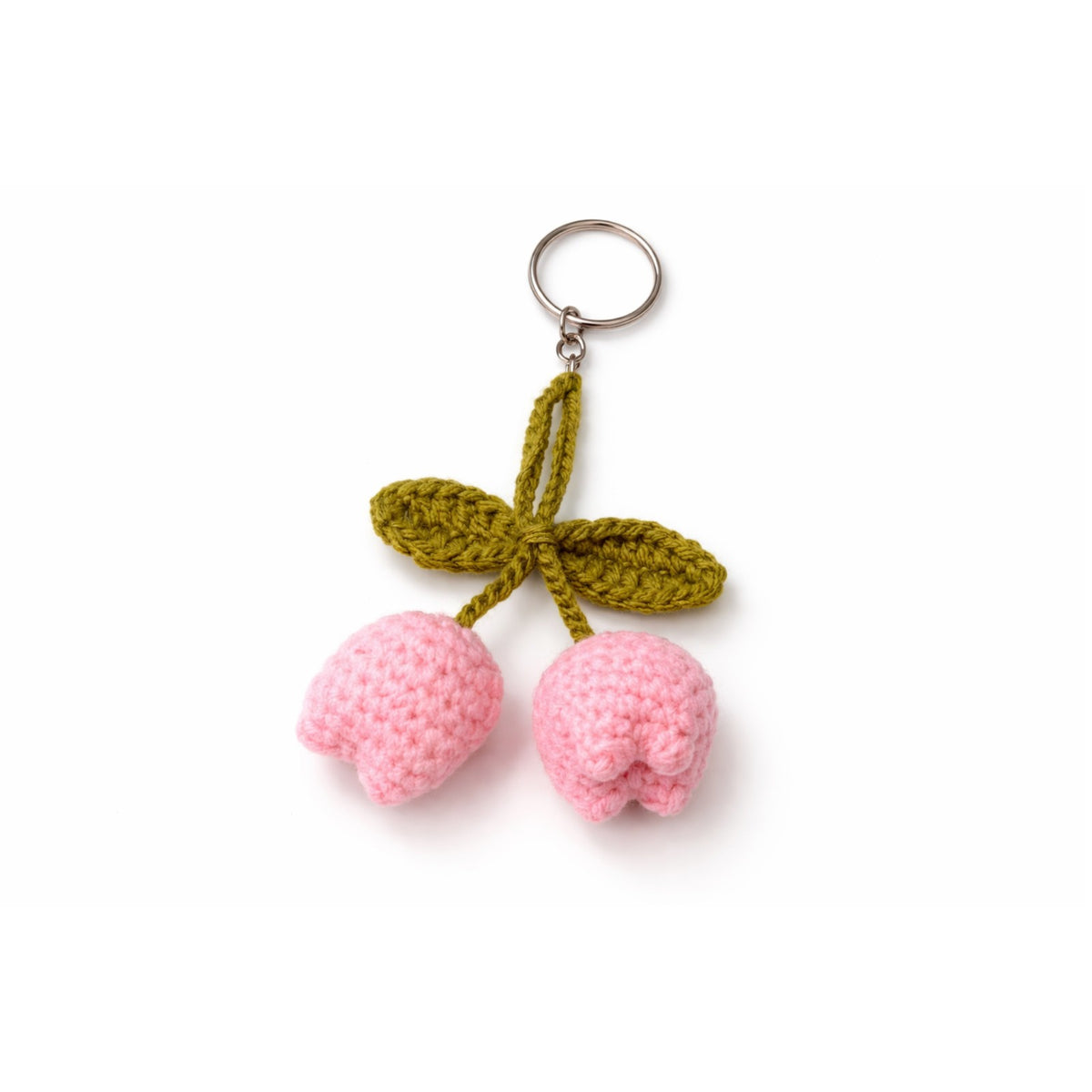 Sthula's Handmade Pink Cherry Keychain