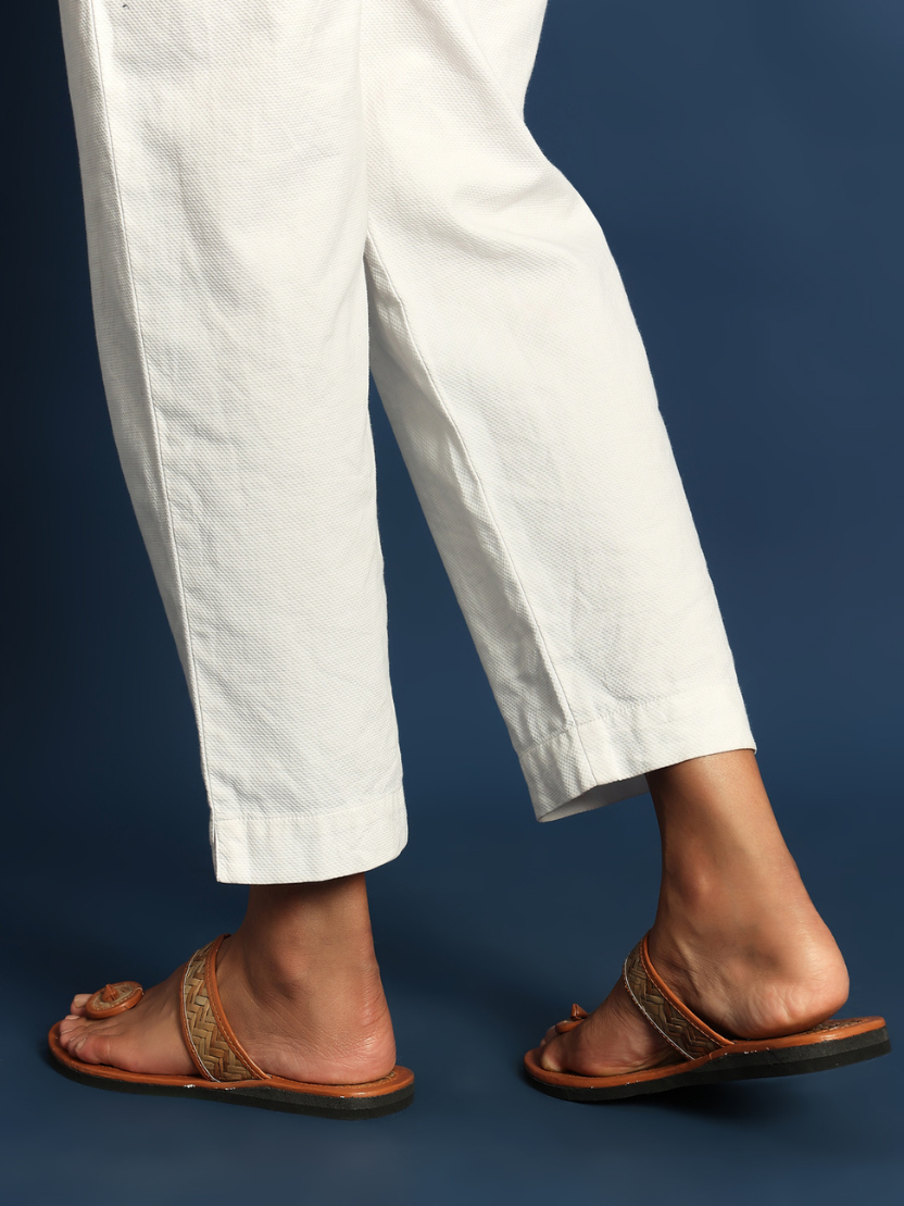 Sthula's Handcrafted Bamboo Weave Flat Sandals for Women