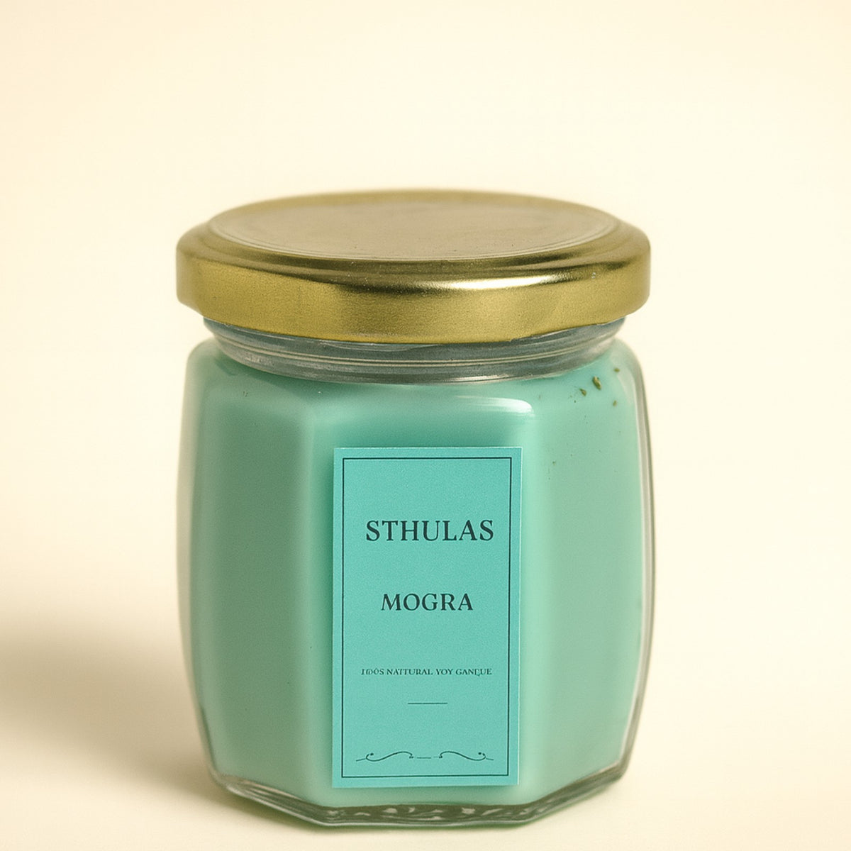 Sthula's  Mogra Scented Candle – Mint Green Glass Jar