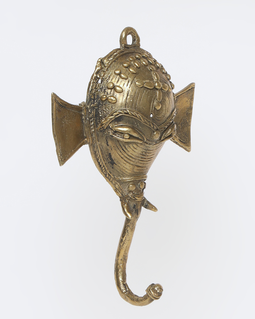 Sthula's Handcrafted Dokra Metal Ganesha Face Wall Hanging