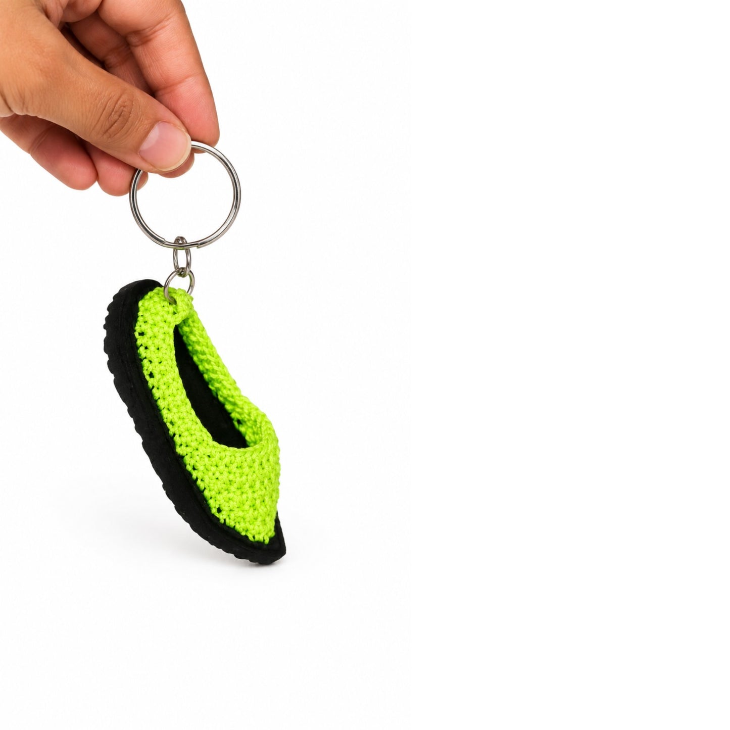 Sthula's Handmade Neon Green & Black Mini Shoe Keychain