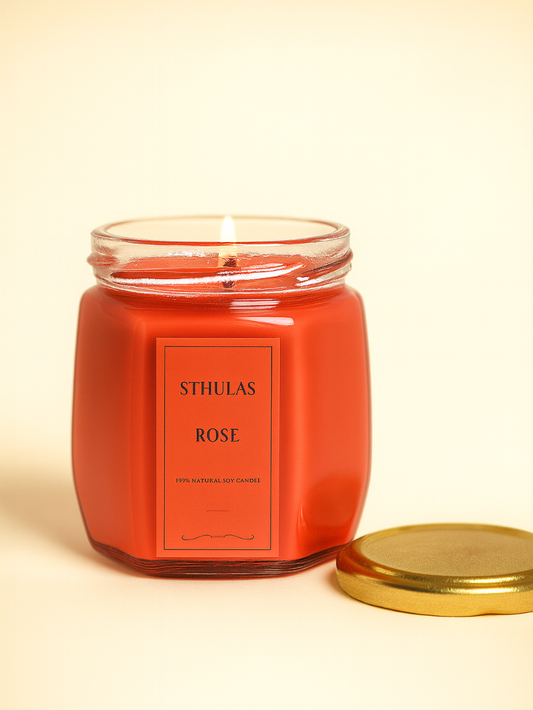 Sthula's Handcrafted Rose Soy Wax Candle