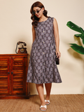 Sthula's Dark Blue Cotton Dress