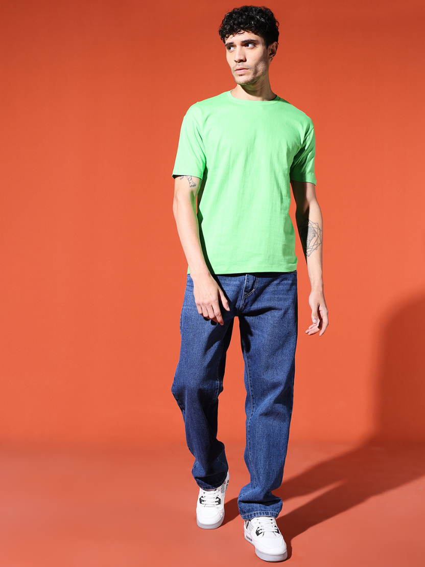 Sthula's Men Perrot Green Cotton T-Shirt