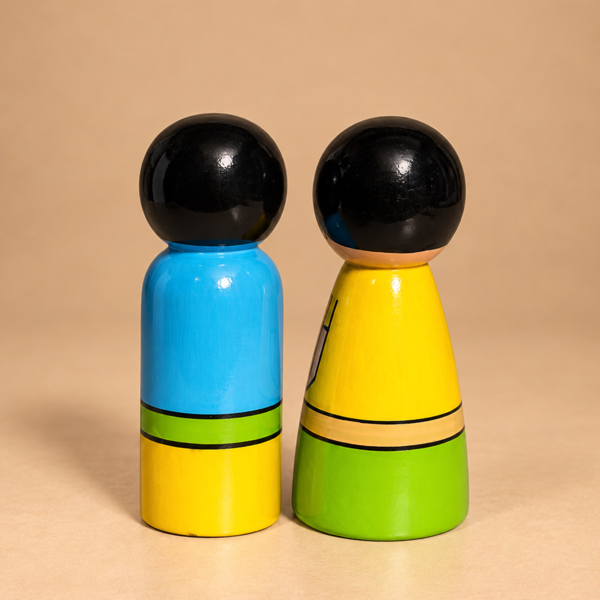 Sthula's Multicolor Wooden Traditional Couple Doll Set