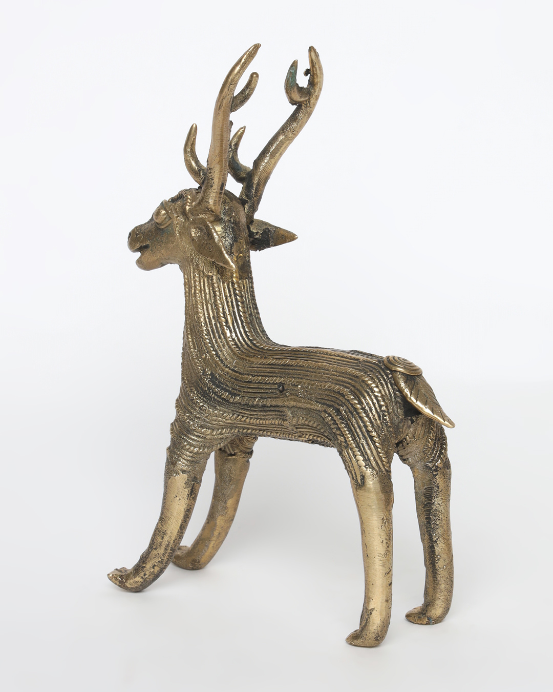 Sthula's Handcrafted Dokra Metal Deer Showpiece