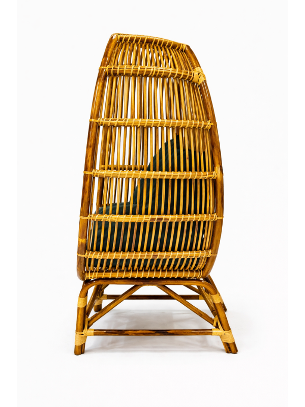Sthula's Natural Brown Handmade Rattan Egg Chair | Premium Cane Accent Chair