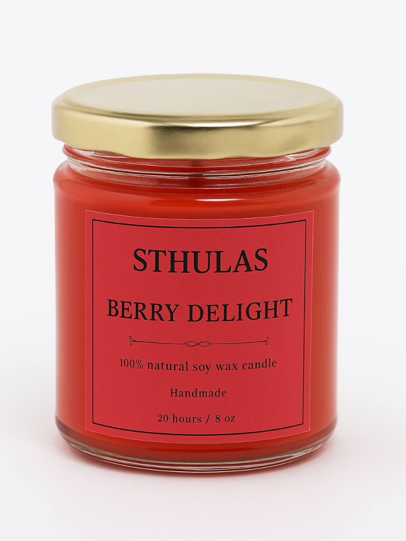Sthula's Handcrafted Berry Delight Soy Wax Candle
