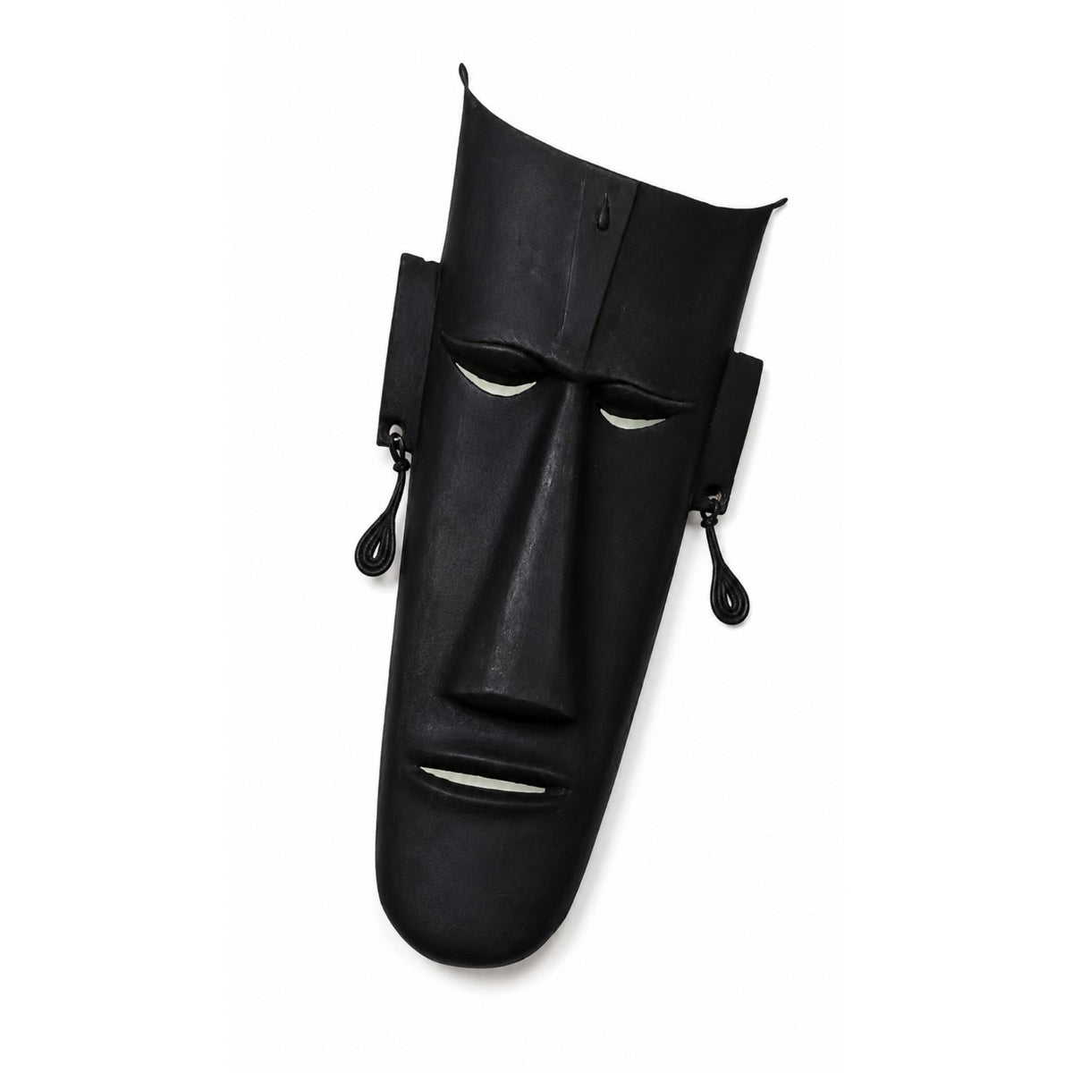 Sthula's Handmade Black Metal Tribal Face Wall Mask