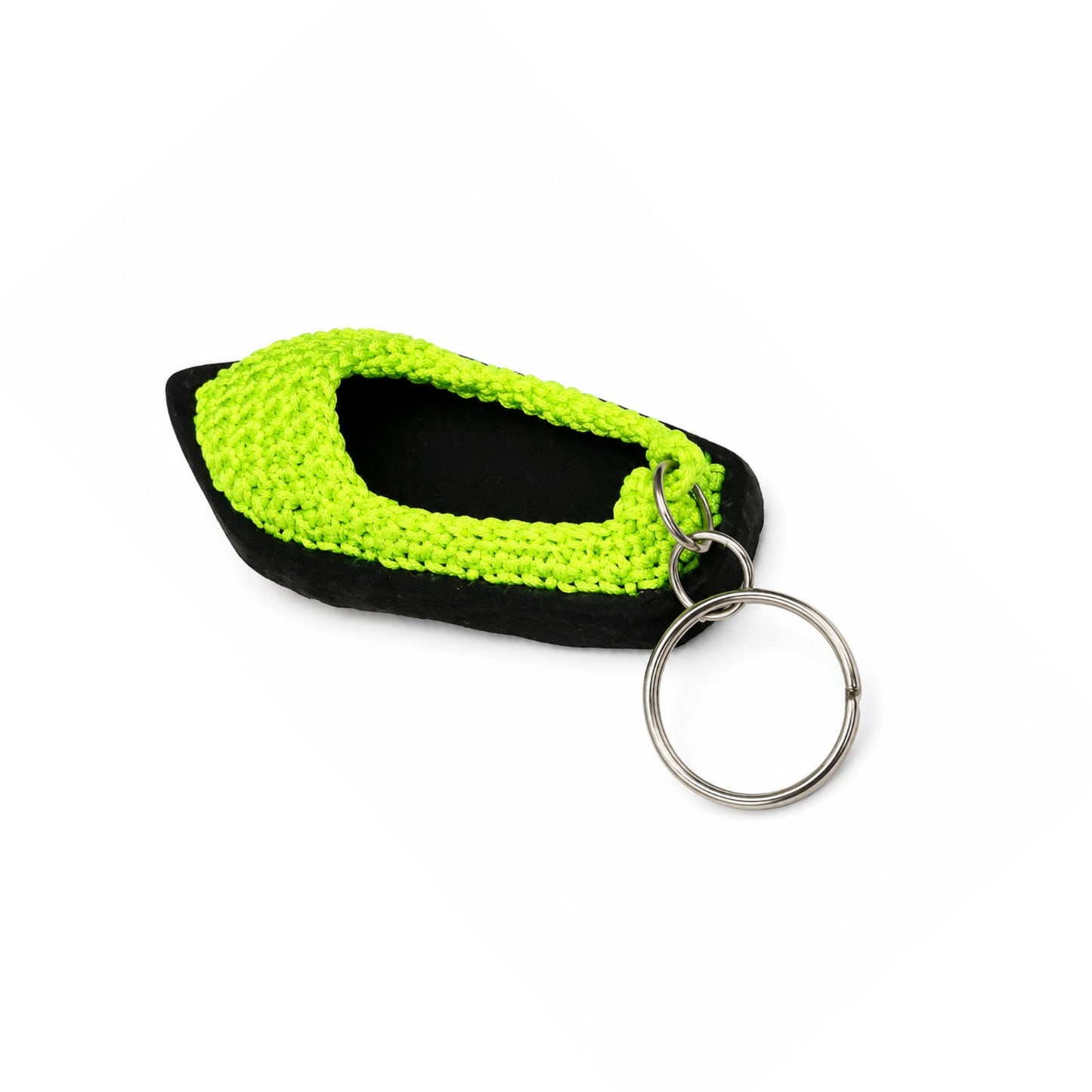 Sthula's Handmade Neon Green & Black Mini Shoe Keychain