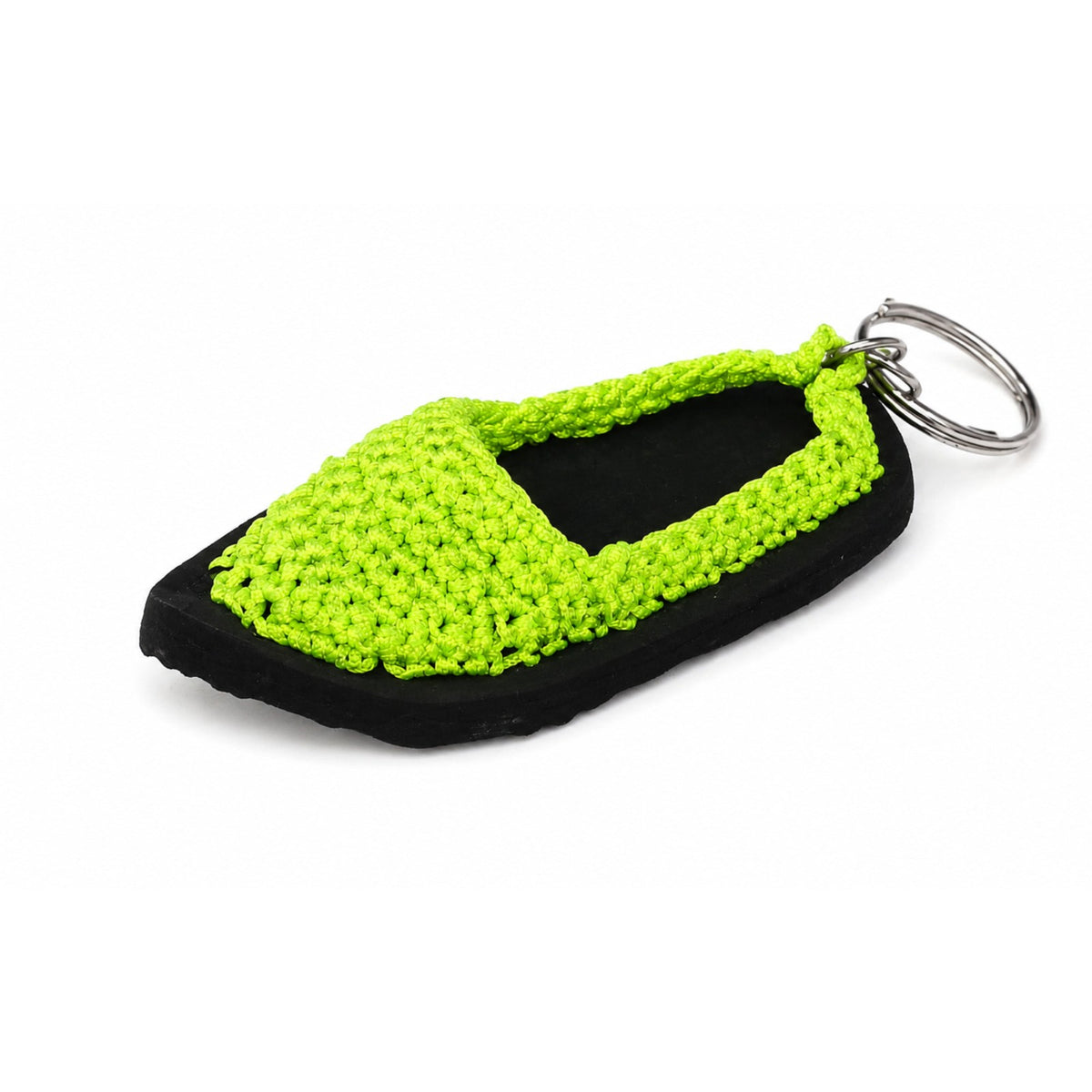 Sthula's Handmade Neon Green & Black Mini Shoe Keychain