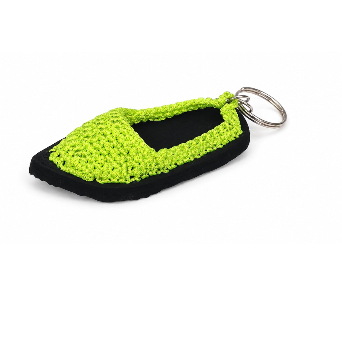 Sthula's Handmade Neon Green & Black Mini Shoe Keychain