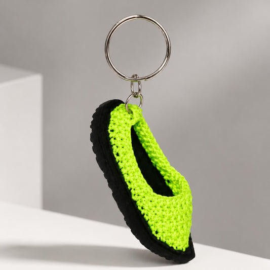 Sthula's Handmade Neon Green & Black Mini Shoe Keychain