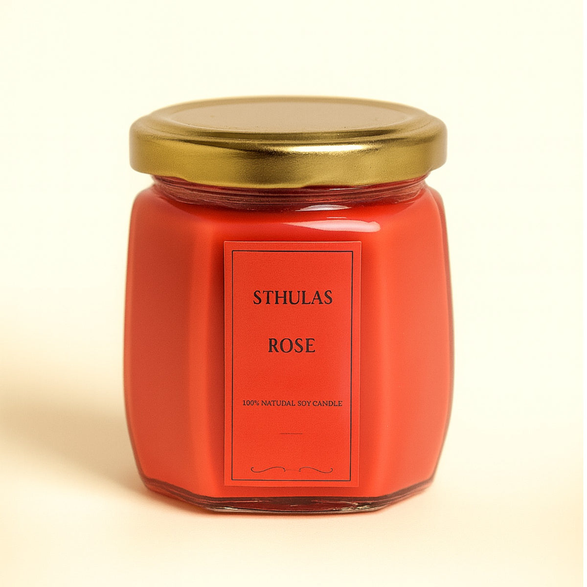 Sthula's Rose Scented Candle – Orange Glass Jar