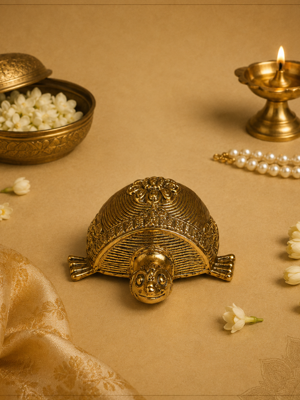 Sthula's Handmade Antique Brass Turtle Figurine
