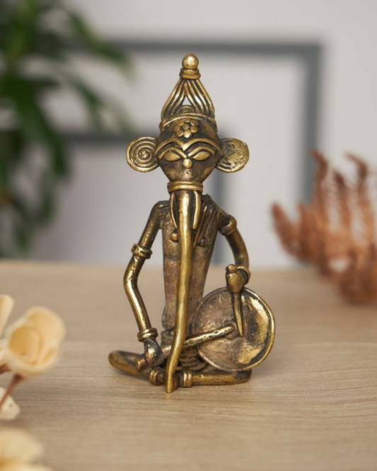 Sthula's Handcrafted  Dokra Metal Tribal Musician Showpiece
