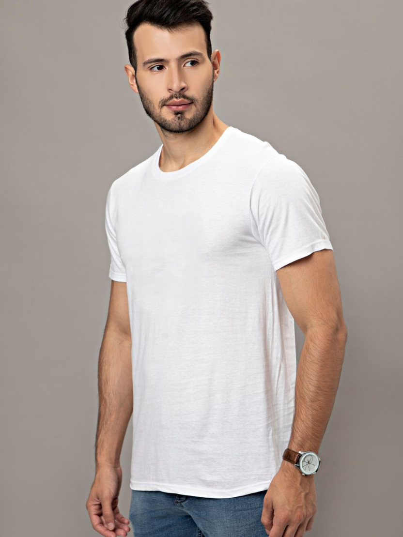 Sthula's Men White Cotton T-Shirt