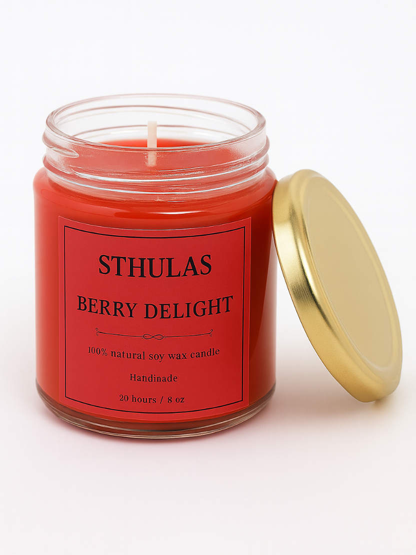 Sthula's Handcrafted Berry Delight Soy Wax Candle