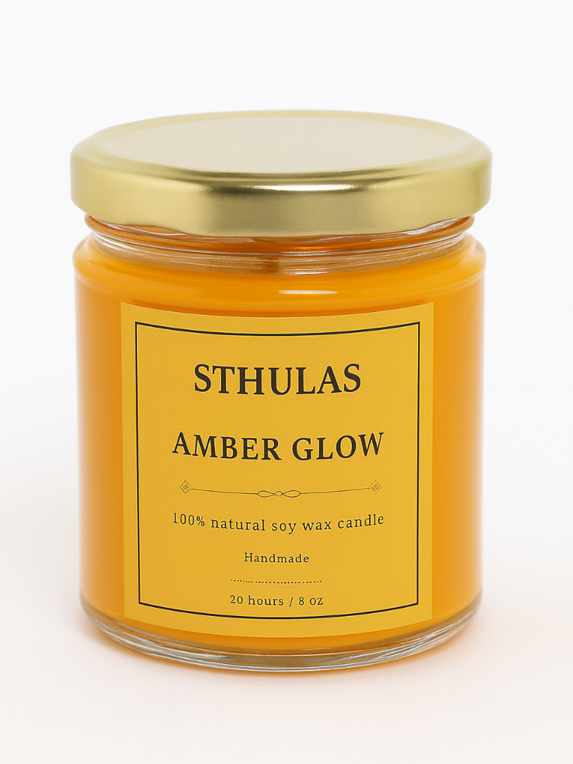 Sthula's Handcrafted Amber Glow Soy Wax Candle