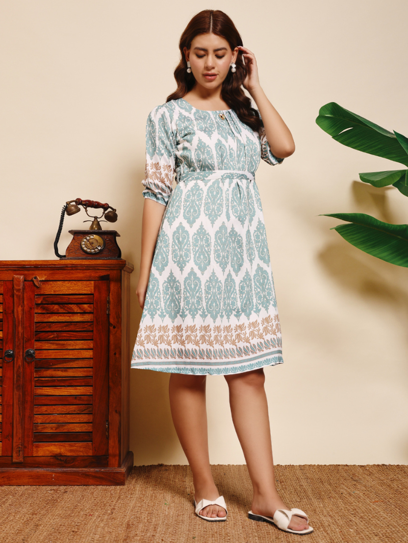 Sthula's Green Cotton Dress