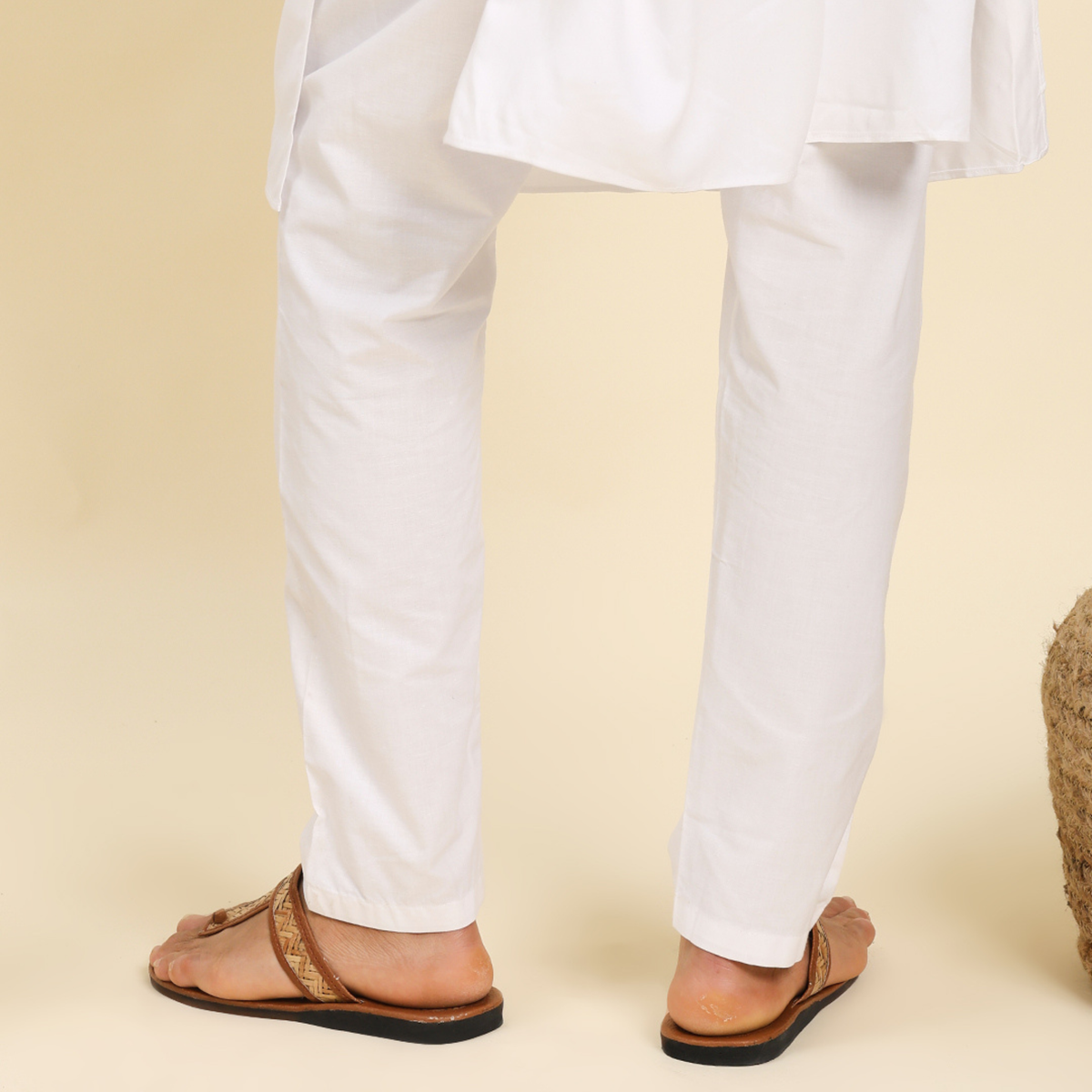 Sthula's Men’s Woven Toe Strap Flat Sandals – Brown, Woven Material