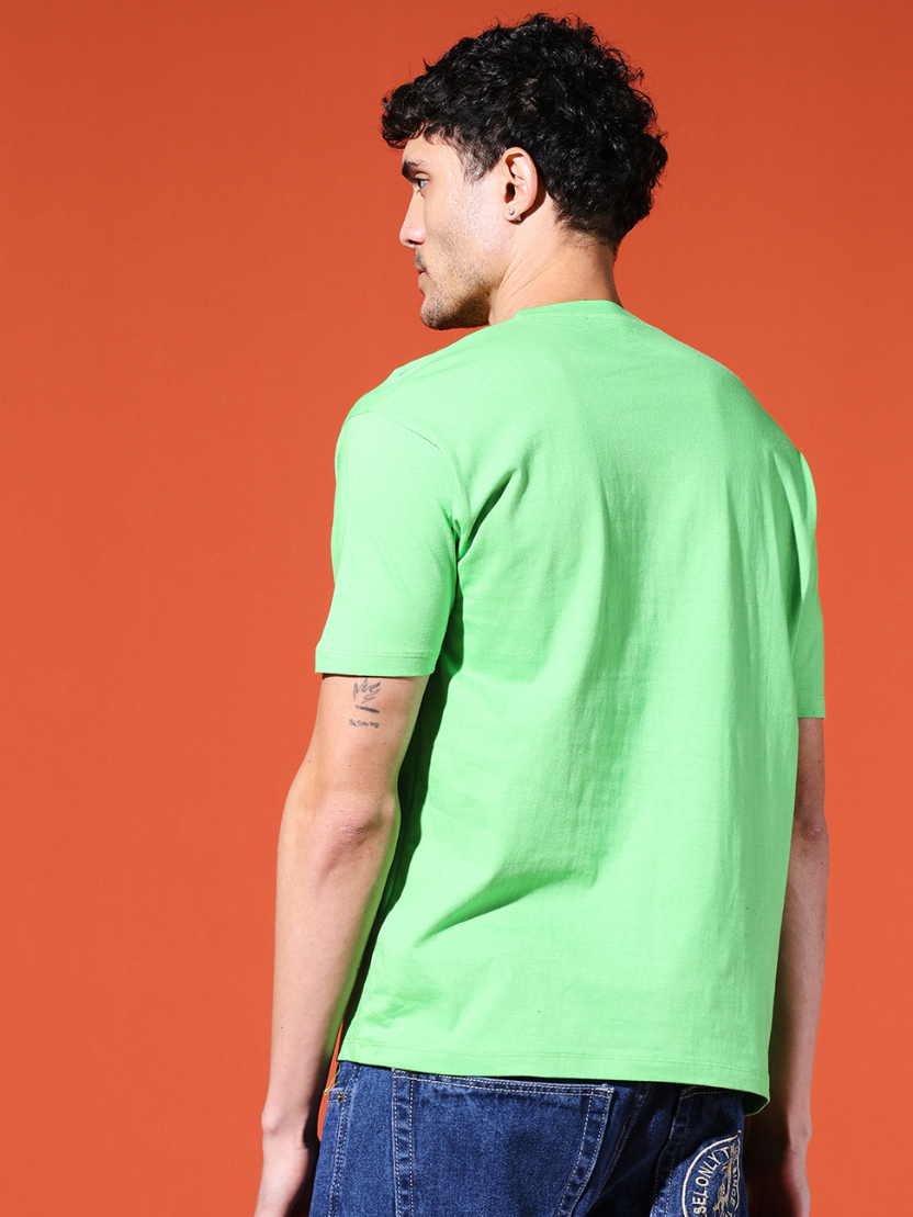 Sthula's Men Perrot Green Cotton T-Shirt