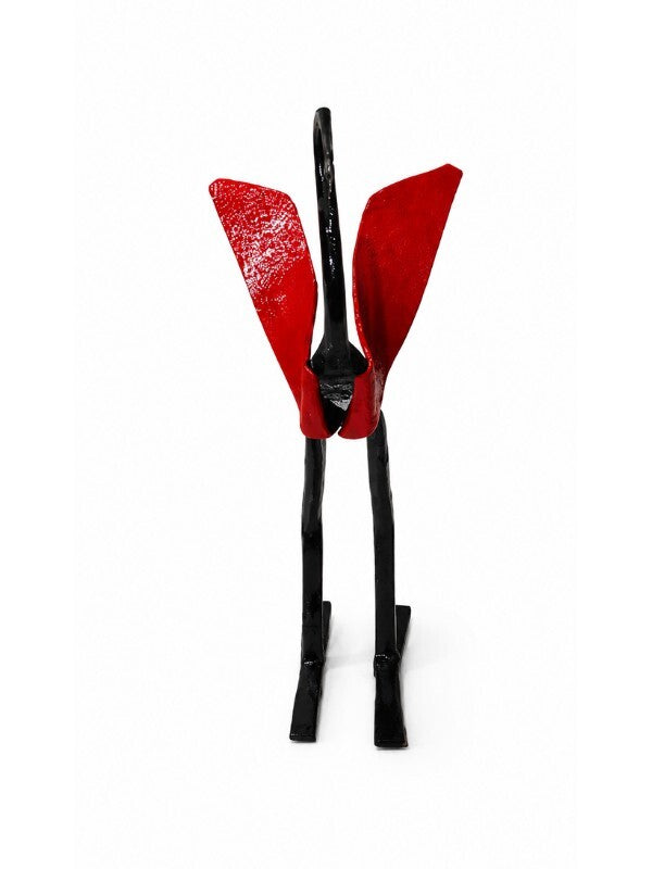Sthula's Handmade Red Swan Metal Figurine