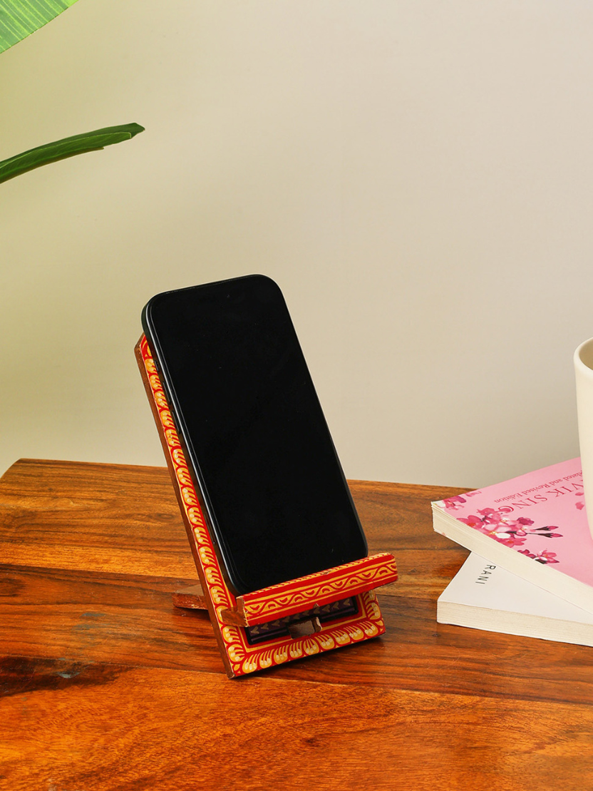 Sthula's Handcrafted Multicolor Wooden Handcrafted Mobile Stand