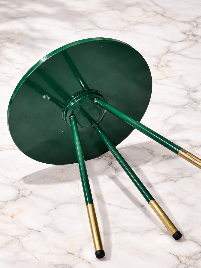 sthula's Handcrafted Modern Green Metal Side Table