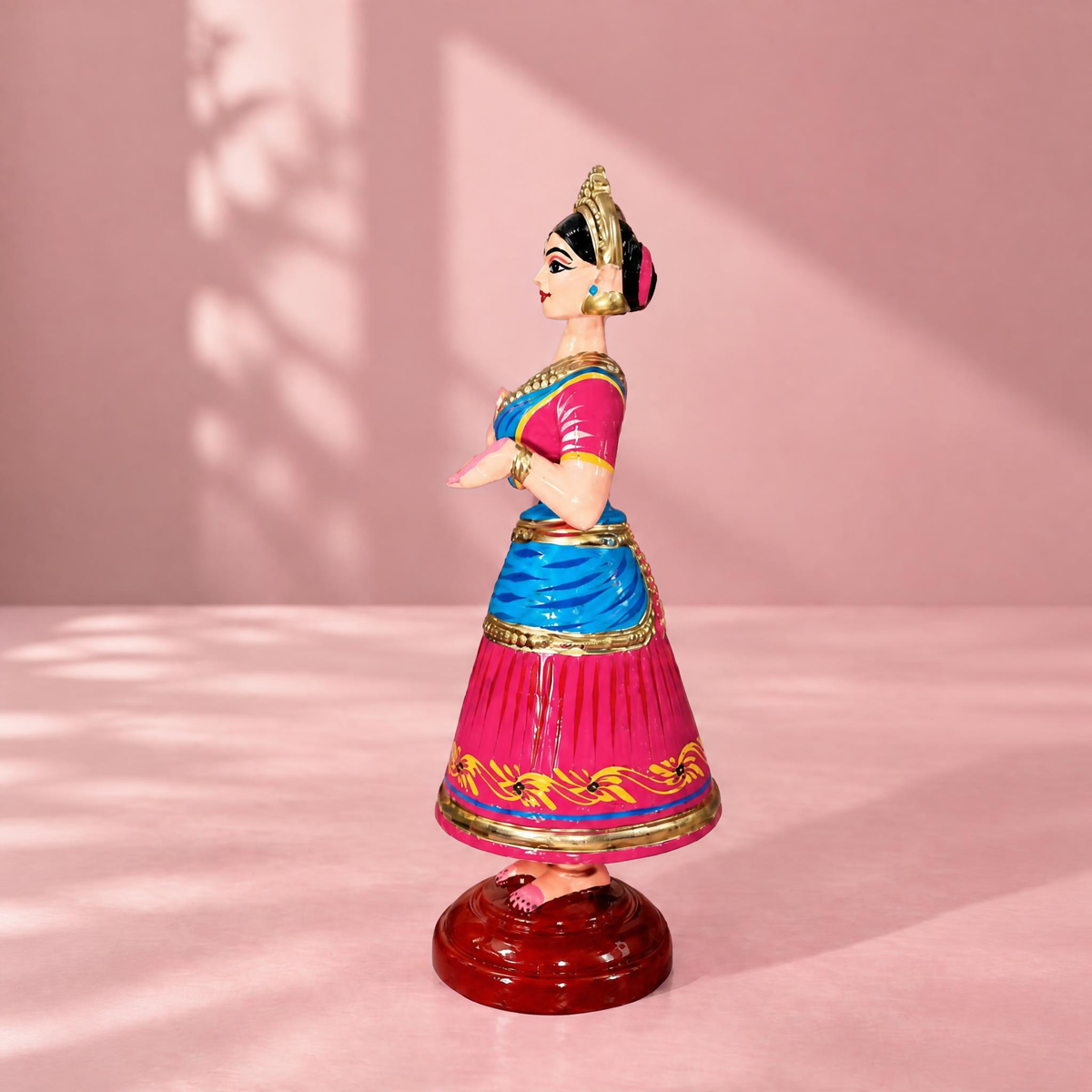 Sthula's Multicolor Traditional Folk Dancer Metal Figurine