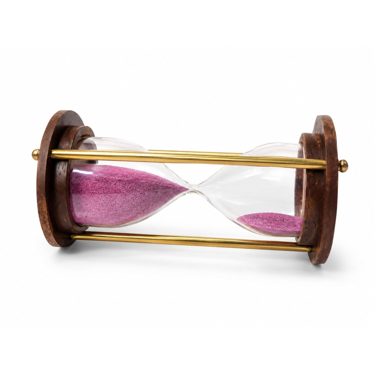 Sthula's Wooden Hourglass Sand Timer with Pink Sand