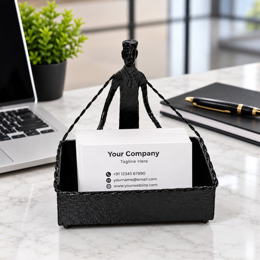 Sthula's Handmade Black Metal Business Card Holder