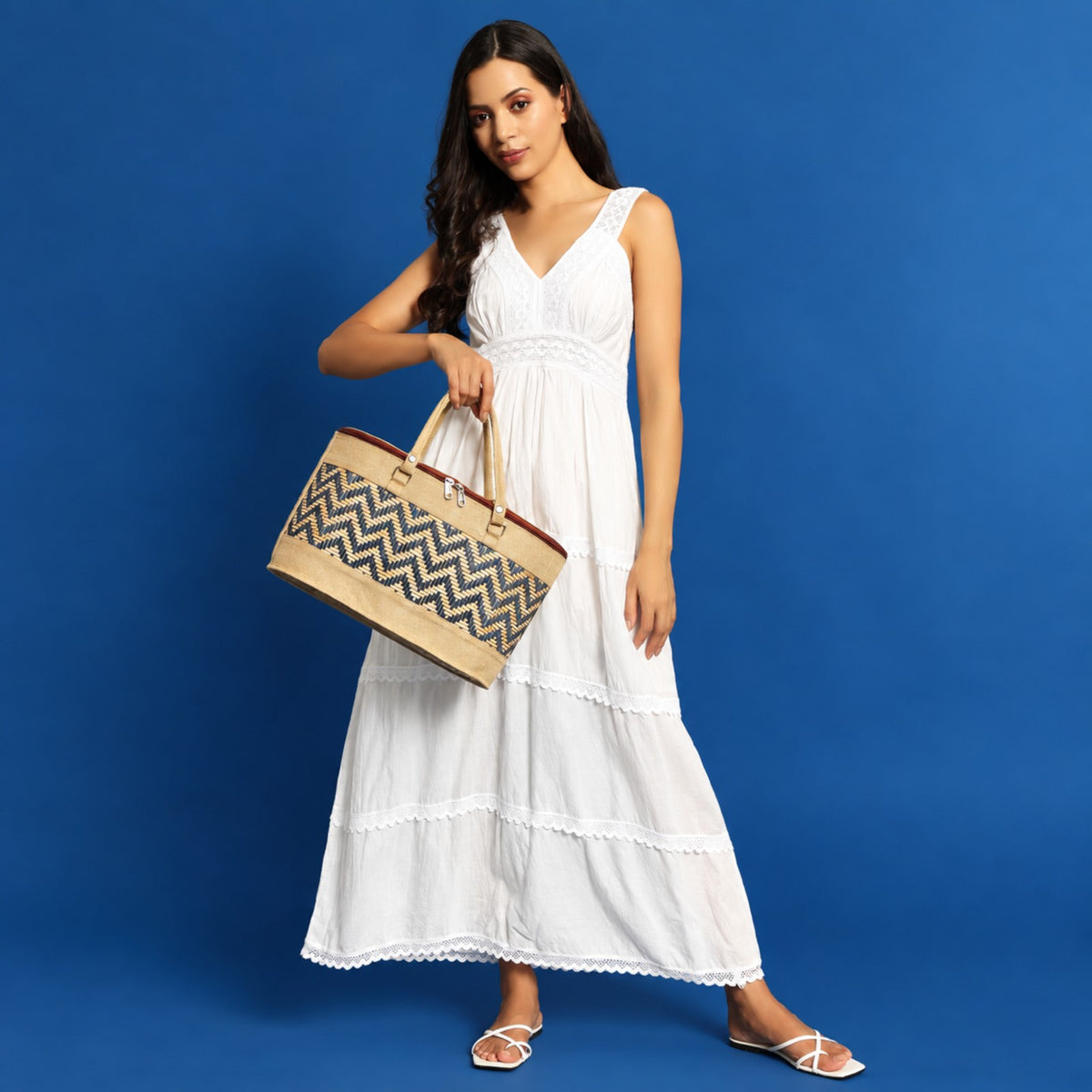 Sthula's  Handwoven Jute Handbag – Stylish Woven Tote Bag for Women