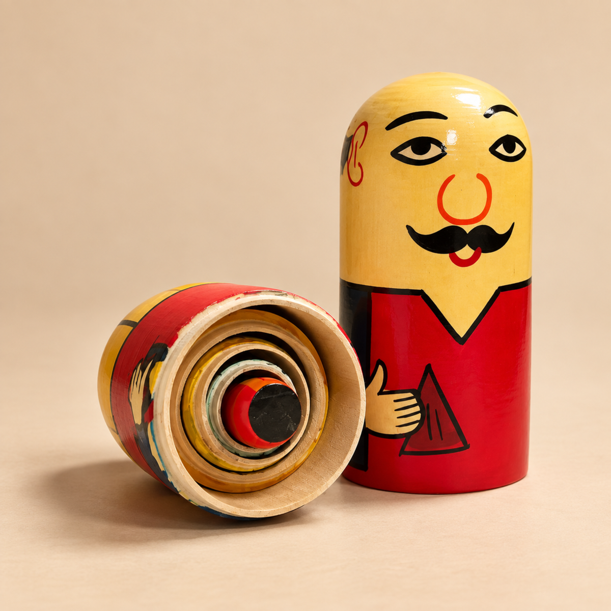 Sthula's  Handmade Multicolor Wooden Matryoshka Doll Set