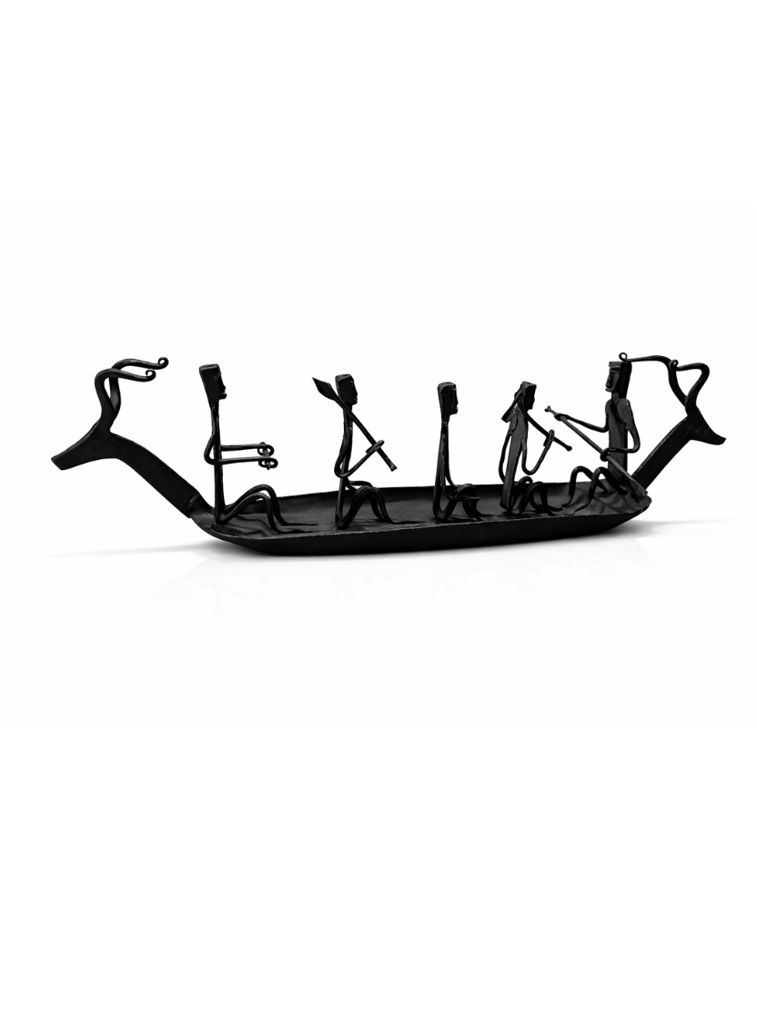 Sthula's Handcrafted Metal Tribal Boat Showpiece