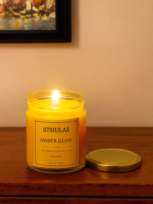 Sthula's Handcrafted Amber Glow Soy Wax Candle