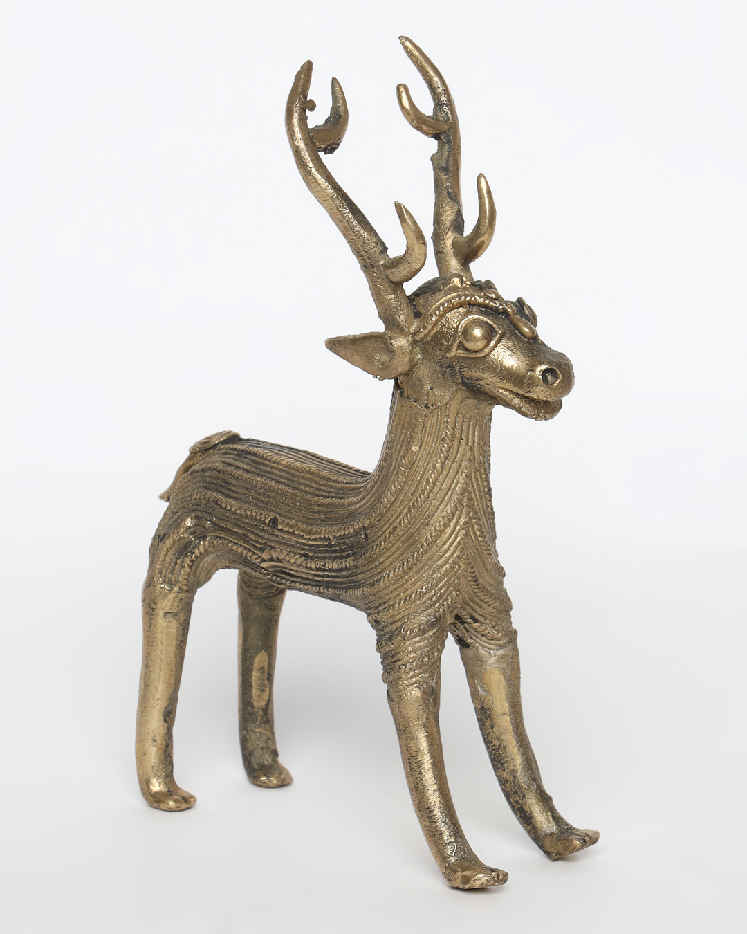 Sthula's Handcrafted Dokra Metal Deer Showpiece