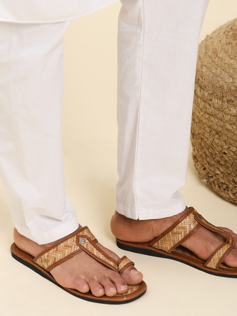 Sthula's Handwoven Bamboo Strap Men’s Slippers